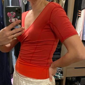 Crossover Lululemon red top size 8